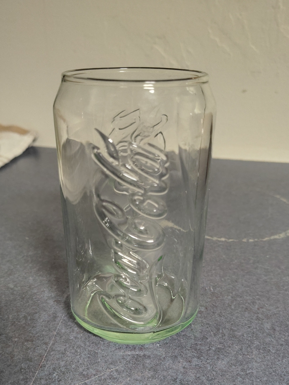 Coca-Cola Can-Shaped Glass Tumbler Clear & Green